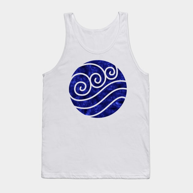 Avatar: The Last Airbender - Water Symbol (Galaxy Design) Tank Top by Kamurata